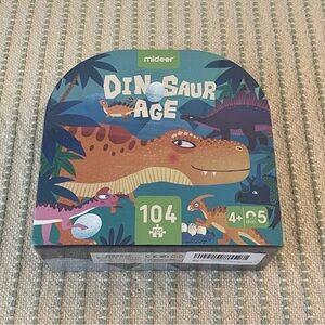 New Mideer Dinosaur Puzzle - Come In a Cute Carry Box - 104 Pieces - Age 4+